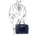 Urbino - Leather laptop briefcase with front pocket